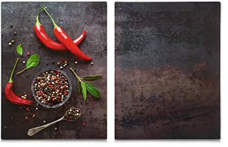 Zeller 26317 Herdabdeck-/Schneideplatten, Anthrazit / Bunt, chilli