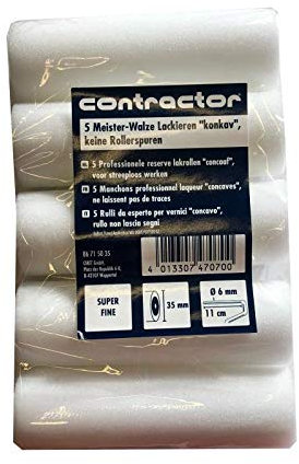 5x PROFI Schaumwalze CONTRACTOR superfein Lackierwalze Flockwalze konkav rund