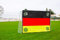 Fußballtor 3 x 2m aus Stahl von POWERSHOT®, Mit Klicksystem und Zubehör - Torwand wählbar (Mit Torwand Deutschland)