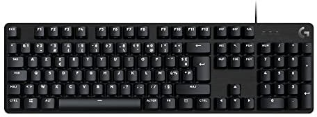 Logitech G 413 SE Full-Size Tastiera da gioco meccanica - Tastiera retroilluminata con interruttori meccanici tattili, Anti-Ghosting, per Windows e macOS, formato AZERTY belga - Nero