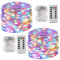 FANSIR Fairy String Lights, 2 Set 33ft 100 Led Fairy Lights Battery Operated Silver Wire Lights with Remote Control, 8 Mode Waterproof Lights for Garden Bedroom Centerpiece Party (Multicolor)