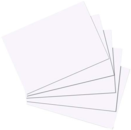 Herlitz 4er-Pack Karteikarten im Format A7, mit Aufreißfaden, weiß, leer, verpackt