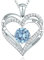CDE Kette Damen 925 Sterling Silber Rosegold Geschenk für Sie Valentinstag Forever Love Herz Geburtsstein Anhänger Halskette für Frauen Schmuck Geburtstags Freundin Weihnachten Muttertags