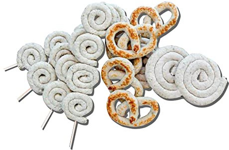 WURSTBARON® Bratwurst Paket unsere Lieblinge 1030g - Set aus Rostbratwurstbrezen, mini Putenbratwurstschnecken und Rostbratwurstschnecken