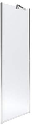 Adept Essentials 700mm End Panel for Wetroom Shower Screen with Corner Wall Support Bar, 6mm Safety Glass