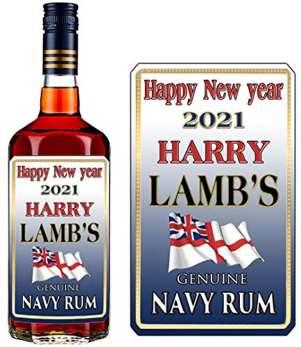 Personalised Lamb's Rum Bottle Label for Birthday Xmas Christmas Any Occasion