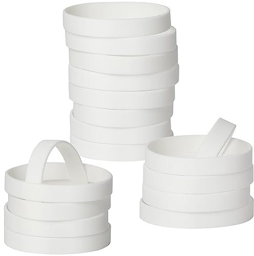 LVNRIDS 50 pcs Bracelets Élastiques En Silicone, Bracelets En Caoutchouc Pour La Fête Du Sport À L'école blanc