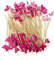 Cocktailspieße Cocktail Picks Bambus Zahnstocher Einweg Obst Sticks für Vorspeisen Früchte kleine Snacks Dessert Cocktail Ausgefallene Sticks mit Flamingo 100PCS 12cm