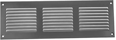 Vent Systems 30 x 10 cm Lüftungsschlitz-Abdeckungen – Grau – Metall-Luftrücklaufgitter mit eingebautem Schädlingsschutz-Bildschirm
