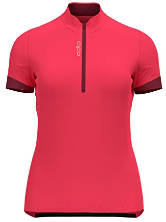 Odlo Damen Radtrikot halber Reißverschluss ESSENTIALS, paradise pink - raspberry fudge, S