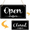 Open Signs for Business Double Sided Open Closed Sign Business Hours Hanging Sign with Rope Hours of Operation for Walls Window Shop Bar Hotel 30,5 x 20,3 cm