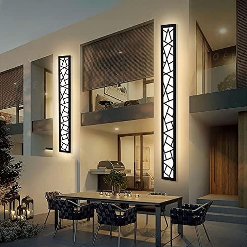 AOEH LED Wandleuchte Lange Wandlampe Wasserdicht Ip65 LED Wandbeleuchtung Im Innen-und Außenwandleuchte,aluminium Außenlamp Vogelnest Wandleuchte Für Terrasse Garten Veranda Garage,Warmweiß,L114cm*1