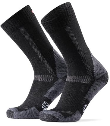 DANISH ENDURANCE Merino Wandersocken, Thermo Outdoor Socken & Trekkingsocken, Unisex, für Herren & Damen, Schwarz, 39-42