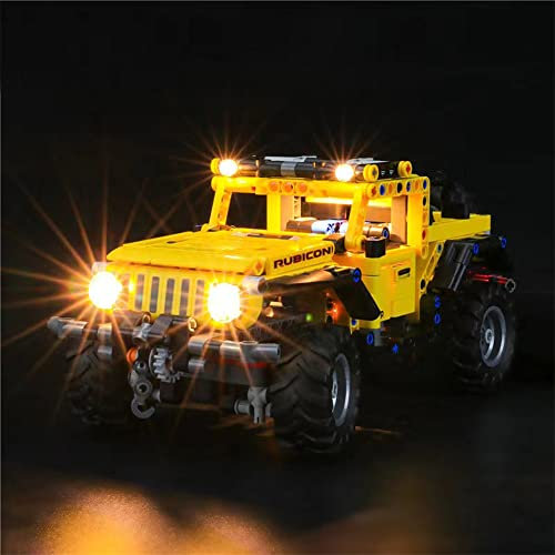 GEAMENT LED Licht-Set Kompatibel mit Lego Jeep Wrangler - Beleuchtungsset für Technic 42122 Baumodell (Modell-Set Nicht enthalten)