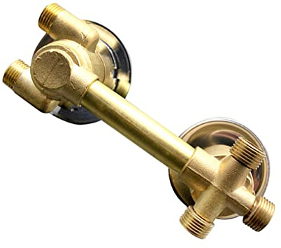 Válvula Mezcladora Ducha Latón Mejorada 2/3/4/5 Vías Grifos Termostáticos G1/2 Desviador Rosca Tornillo Grifo Mezclador, para Cabina Ducha, Cartucho Latón, Mango Doble Grueso (3 Salida 10cm)