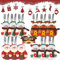 HUHUDAY Portaposate di Natale 12 Pezzi, Porta Posate Natalizie, Porta Posate da Tavola per Natale, Babbo Natale Pupazzo di Neve Alce Porta Coltelli Borse Decorazioni per Borsa da tavola Posate Natale