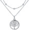 Lydreewam Lebensbaum Kette für Damen 925 Sterling Silber Baum des Lebens Doppel Layered Halskette mit Geschenkbox für Geburtstag Muttertag Weihnachten, verstellbar 40+5cm