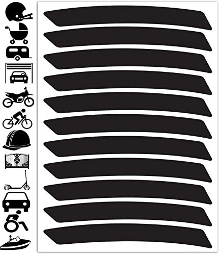 SkinoEu® Reflektoren Reflektierende Aufkleber Reflexfolie Stickers Schwarz (11 Stück) Selbstklebende Reflektierende Reflektor Sicherheitsaufkleber D 71