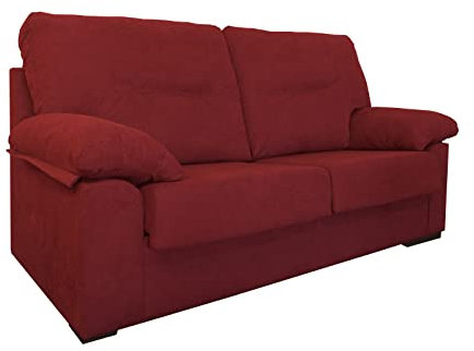MUEBLIX.COM Sofás, Microfibra, Rojo, 3 plazas