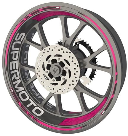 KTM SuperMoto EXC Premium Qualität Felgenrandaufkleber Felgenband Sticker Sticker Sticker Set für 2 Felgen (Dunkelrosa)