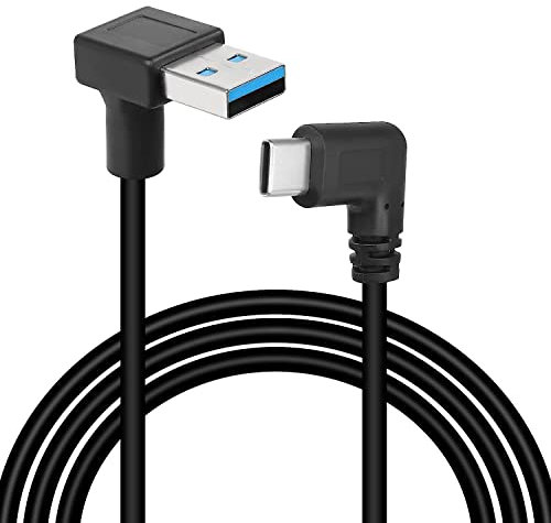 GELRHONR 90-Grad-USB-C-Ladekabel, 18W Schnelllade-USB-A-auf-USB-Typ-C-Ladekabel, Up-Down-Winkel-USB-Typ-C-Kabel-1M (Up Angle)