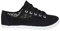 Womens Canvas Shoes Trainers Casual Plimsolls LACE UP Flat Embroidered Pumps Size UK 3-7 (EU 36-40) (Black, Footwear Women, Medium, Numeric_7)