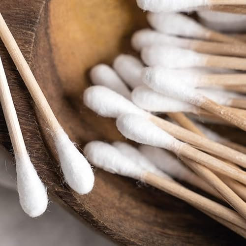 1600 (8x200) Bambus Wattestäbchen 100% Plastikfrei, Biologisch abbaubar und nachhaltig - Naturprodukt Umweltfreundliche Ohrenstäbchen Q Tips Vegan