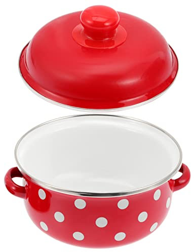 STOBAZA Non-Stick Enamel Soup Pot Lid Stew Pot Lid Energy-Saving Enamel Cooking Supply