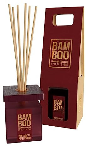 Großer Bambus-Raumduft Diffuser – Granatapfel & Pfefferholz Raumduft