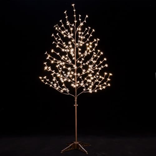 Tybeeu Árbol de cerezo iluminado de 6 pies con 240 luces LED blancas cálidas para decoración de día festivo, regulable, certificado UL, impermeable, ideal para decoración de interiores y exteriores