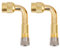 JNNJ 2 Stück Ventilschaft Ventiladapter, Air Reifen Ventil Ventilschaft mit Verlängerung Adapter, Ventilschaft Reifenventilverlängerung für KFZ, LKW, Motorrad(Gold/90)