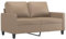 vidaXL Sofa 2-Sitzer, Loungesofa Couch mit Armlehnen Rückenkissen, Wohnzimmersofa Designsofa Metallgestell, Sitzmöbel Zweisitzer, Cappuccino-Braun Kunstleder