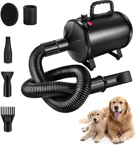 Soffiatore per Cani 2800W Asciugatore per Cani Professionale Asciugatore per Cani Continua con Velocità e Temperatura Regolabile Asciugacapelli per Animali Domestici Asciuga Cane Silenzioso Dog Dryer