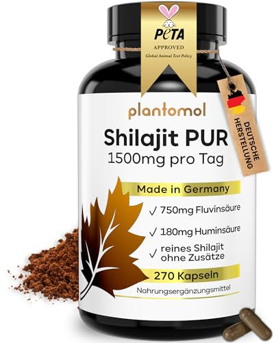 Shilajit Kapseln hochdosiert - 1500mg Extrakt pro Tag Mumijo Shilajit Original Himalaya - 50% Fluvinsäure & 12% Huminsäure - 3 Monatsvorrat