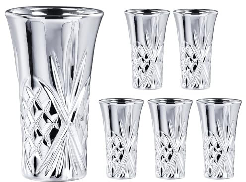 Jaepsing Schnapsglas-Set, 6 schwere Böden, süße und ausgefallene Tequila-/Liköre-Gläser, 6 Stück