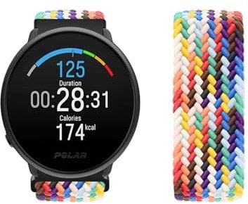 LXURY Nylon Armbänder für Polar Ignite 3/ Ignite 2/ Ignite/Polar Unite/Pacer Armband Elastisches Geflochtenes Solo Loop Sport Ersatzarmband Kompatibel mit Polar Ignite 3 Uhrenarmband (L,10)
