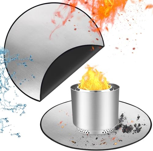 TOHONFOO 5-lagige Feuerschalenmatte, 99,1 cm, kompatibel mit Solo Stove Ranger Feuerstelle, leicht zu reinigen unter Grillmatten für den Außengrill zum Schutz der Terrasse, Pflastersteine
