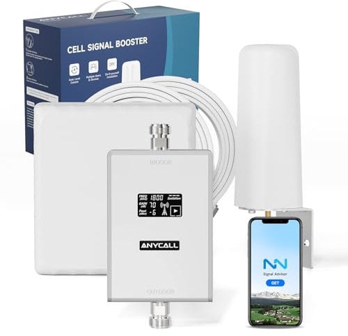 ANYCALL Amplificador Señal Movil para Banda 3/7, Amplificador de Cobertura Movil para Casa Oficina Sótano, Boost 4G LTE 3G gsm 2G para Movistar Orange Vodafone Más Yoigo, Aumentar Cobertura Movil