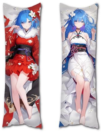 Body Kissenbezug for Anime Aesthetic Girl Cute Kissenhülle Doppelseitige Anime Pillowcase Umarmungskissen Bezug Zierkissenbezug Dekokissen Körperkissenbezug,Pfirsichhaut 50x150cm