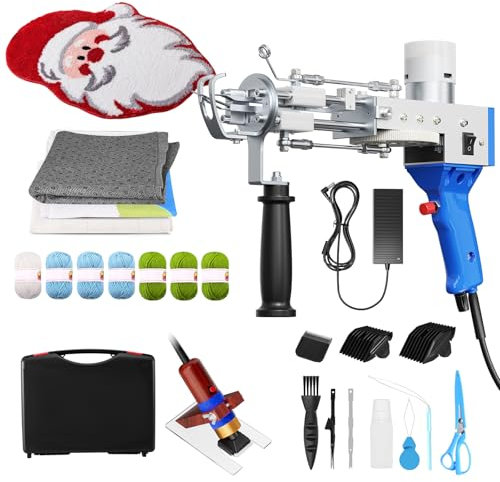 Brolteja Tufting Gun Tufting Gun Starter Kit,Rug Tufting Gun Set with Trimmer, 2 in 1 Cut and Loop Tufting Machine,5-40 Stiche Elektrischer Teppich Tufting Gun, für Handwerk Teppich DIY Geschenk