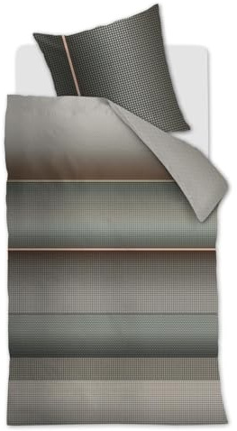 Beddinghouse Bettwäsche 'Charlottesville', 135 x 200 + 80 x 80 cm, grau/grün, Größe:135x200 cm + 80x80 cm