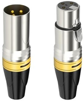 Prise XLR femelle mâle à 3 broches, prise XLR professionnelle à 3 pôles, connecteur de Microphone(Yellow-S XLR 3pin)