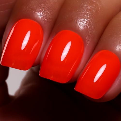 Ozzeal Smalto Semipermanente Unghie Neon, 15ML Arancio Rosso Smalti Semipermanenti Per Unghie Manicure D'avviamento All'arte Smalto Gel Unghie UV Soak Off Led UV Gel Nail Polish