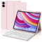 SENGBIRCH Funda Teclado para Redmi Pad Pro 12,1 Pulgada, Teclado Español Ñ Bluetooth Desmontable para Redmi Pad Pro/Xiaomi Poco Pad 12.1 Pulgada 2024, QWERTY Diseño, Rosa Claro