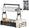 eurNhrN Grill Rack Metall Grill Rack mit Papierhandtuchhalter Besteckhalter Picknickmenge Halter Camping Grill Korb