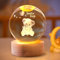 Kristallkugel Nachtlicht, Betende 3D-glaskugel Mit Holzsockel,weihnachtsdeko Glaskugel Lampe, Jesus-Kreuz-Moon-Planeten, Religiöse Geschenke Für Die Inneneinrichtung (Bär)