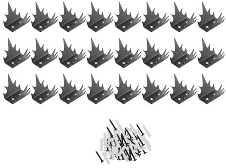 Dualoai 24x Einbruchschutz Zaunspikes Metall für Zaun Oder Dekoration