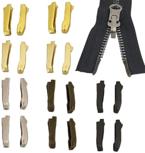 UEIOAVL Chiusure lampo, 10 set di set di cerniere a doppia apertura per la separazione bidirezionale delle giacche (nero canna di fucile, acciaio, oro chiaro, bronzo, oro)