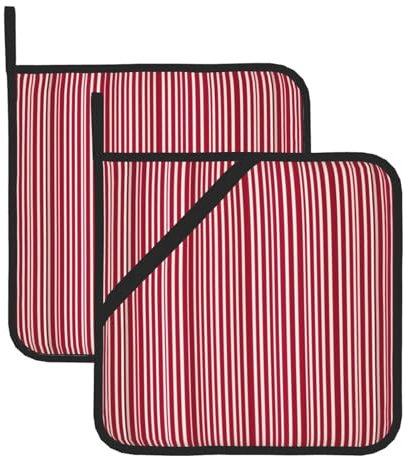 YHBLYKXP Juego de 2 soportes para ollas con estampado a cuadros rojos y negros, resistentes al calor, para cocinar y hornear