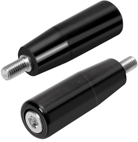 Swpeet 2 volantes giratorios de vástago roscado macho M8 x 63 mm, mango de máquina, mango de perilla giratoria, mango de manivela para fresadora, torno, amoladora, prensa de taladro